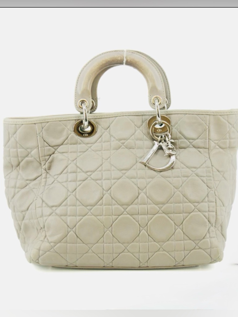 Lady Dior Beige Soft Tote Bag Christian Dior - Picture 13 of 14